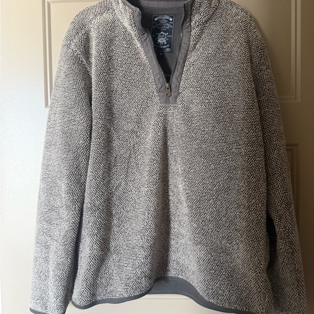 Kensington Men's Gray Fleece Quarter-Zip Sweater